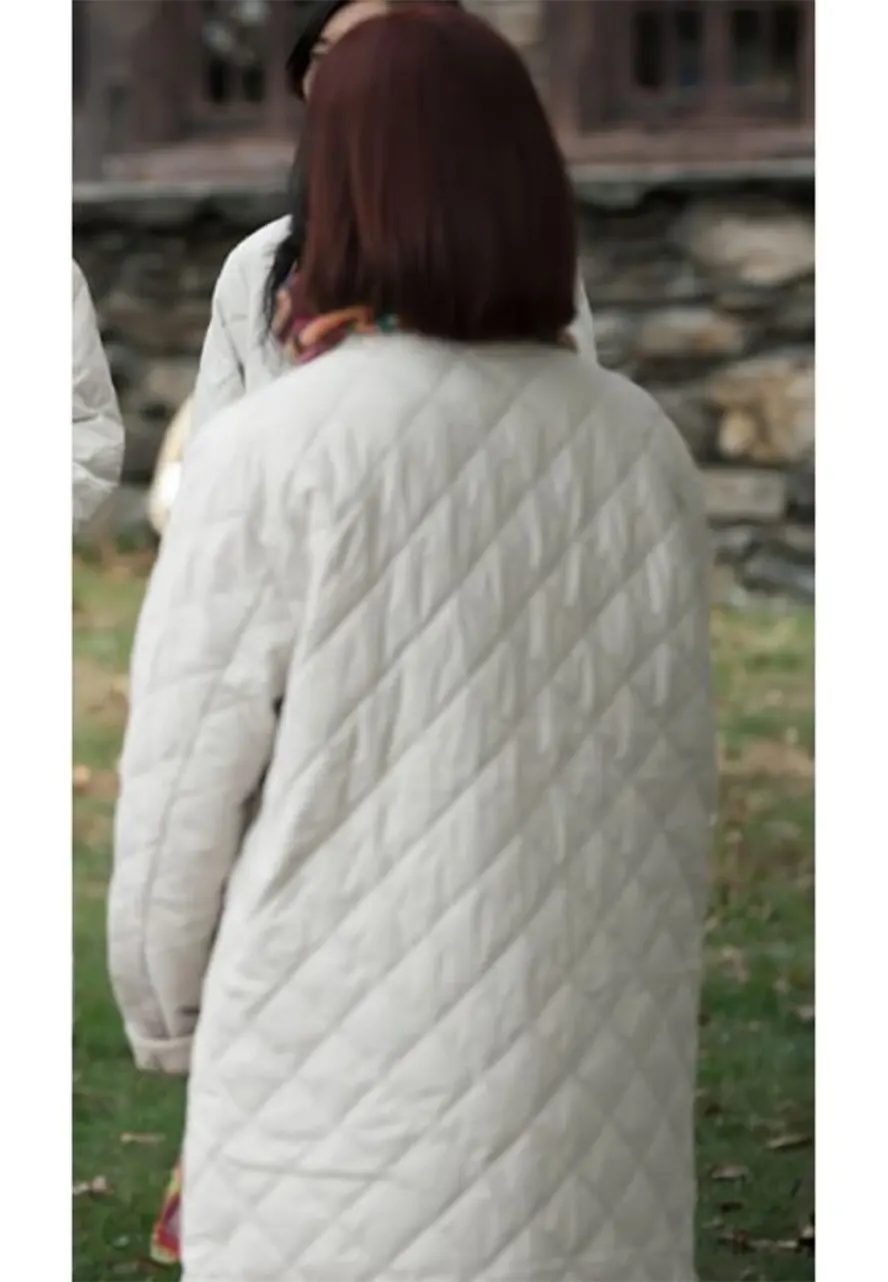 Elsbeth S02 Carrie Preston White Quilted Coat carrie preston quilted coat