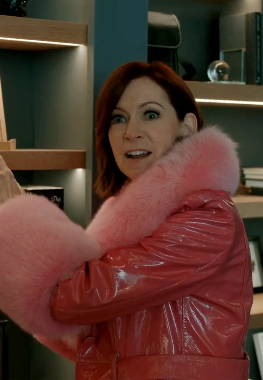Elsbeth S03 Carrie Preston Long Pink Leather Coat elsbeth tascioni coat