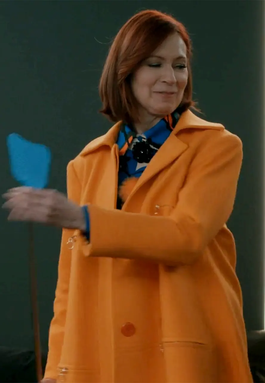 Elsbeth S03 Carrie Preston Orange Coat elsbeth tascioni orange wool coat