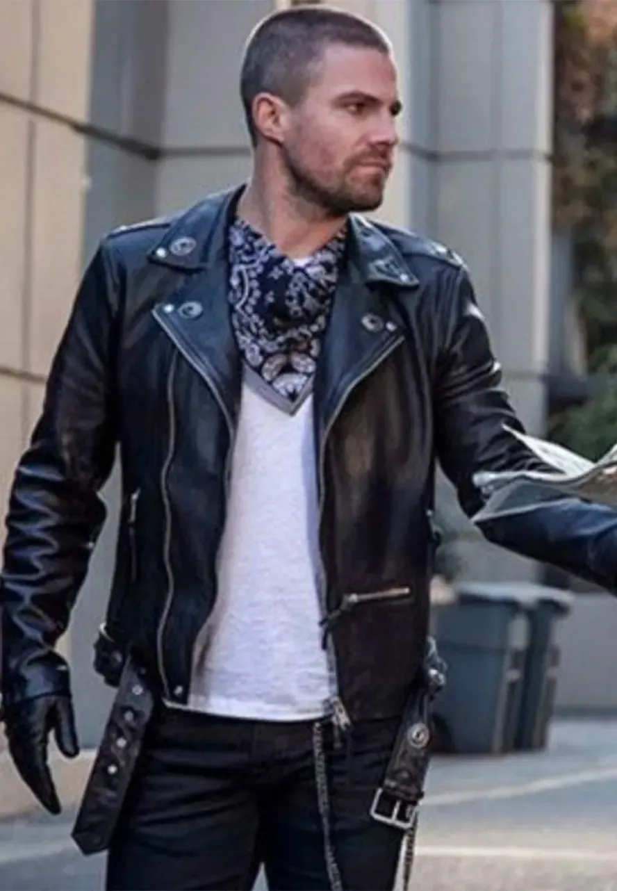 Arrow Oliver Queen Elseworlds Black Leather Jacket elseworlds black leather jacket