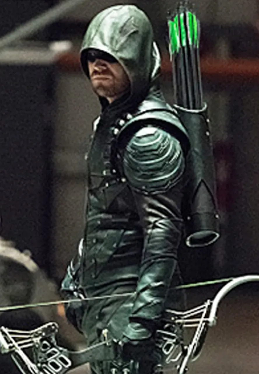 Green Arrow S05 Stephen Amell Leather Jacket green arrow seasons 5 jacket