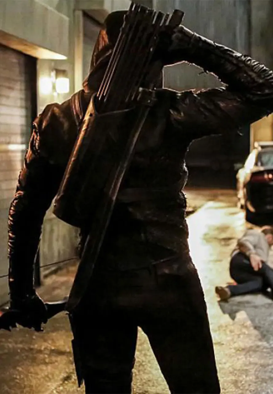 Green Arrow S05 Stephen Amell Leather Jacket green arrow seasons 5 leather jacket