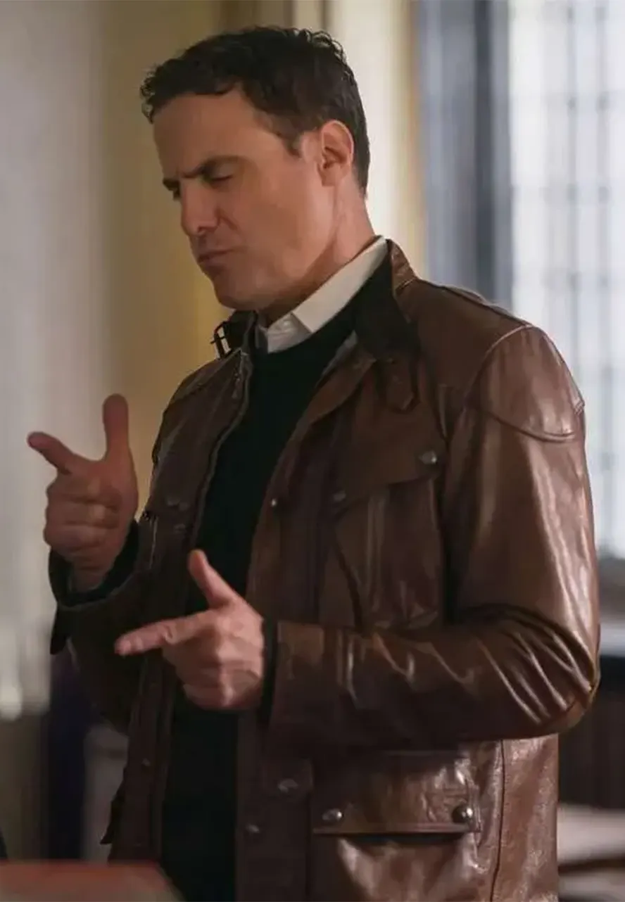 Elsbeth S03 Dominic Fumusa Brown Leather Jacket jack wilson leather jacket