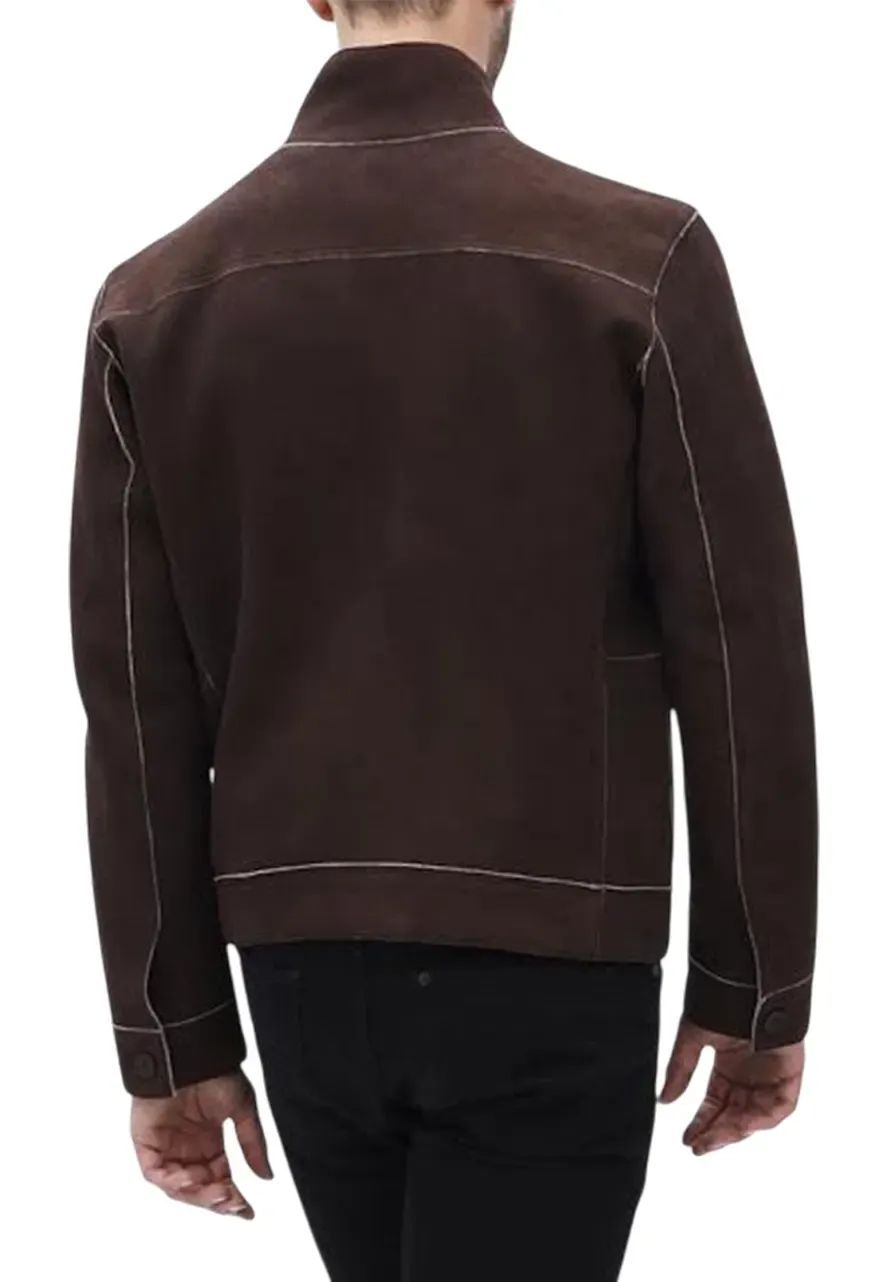 Arrow Oliver Queen Brown Suede Leather Jacket oliver queen jacket