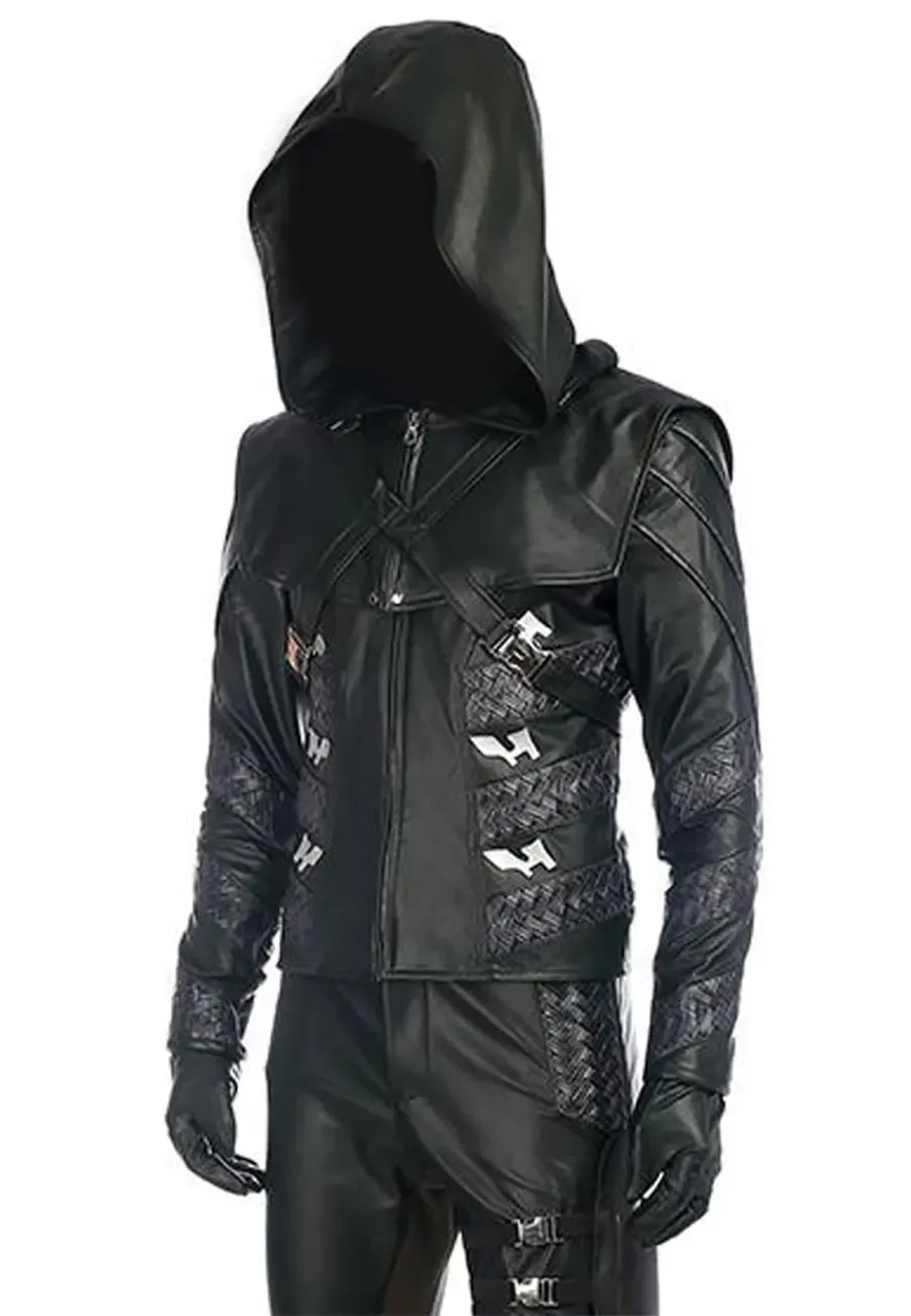 Arrow S05 Prometheus Leather Jacket prometheus jacket with hoodie