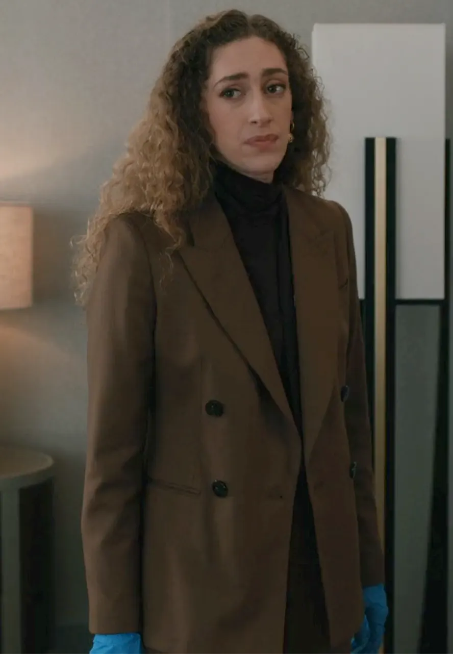 Elsbeth S03 Micaela Diamond Brown Blazer samantha edwards brown suiting blazer