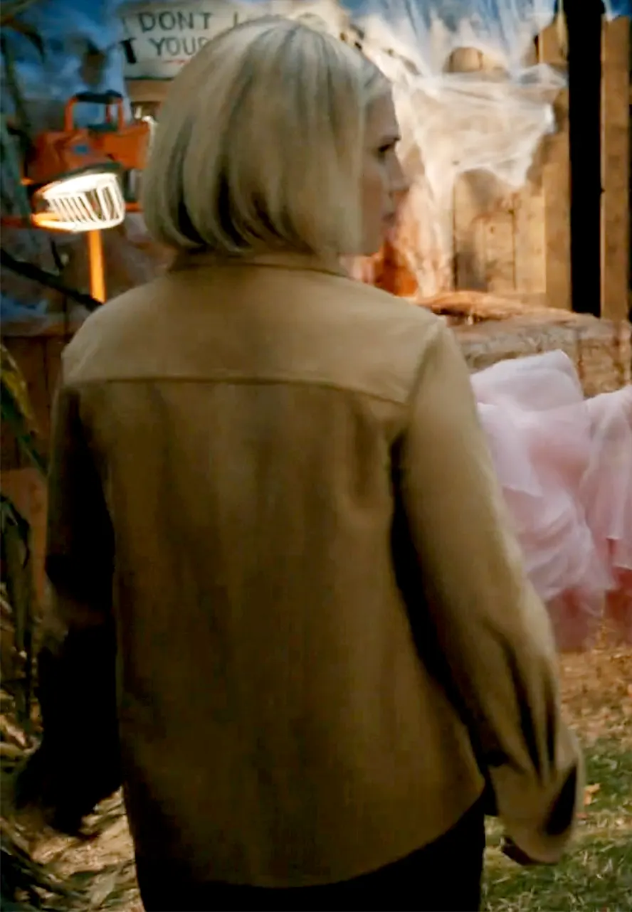 Elsbeth S03 Annaleigh Ashford Suede Leather Jacket sharon norman jacket