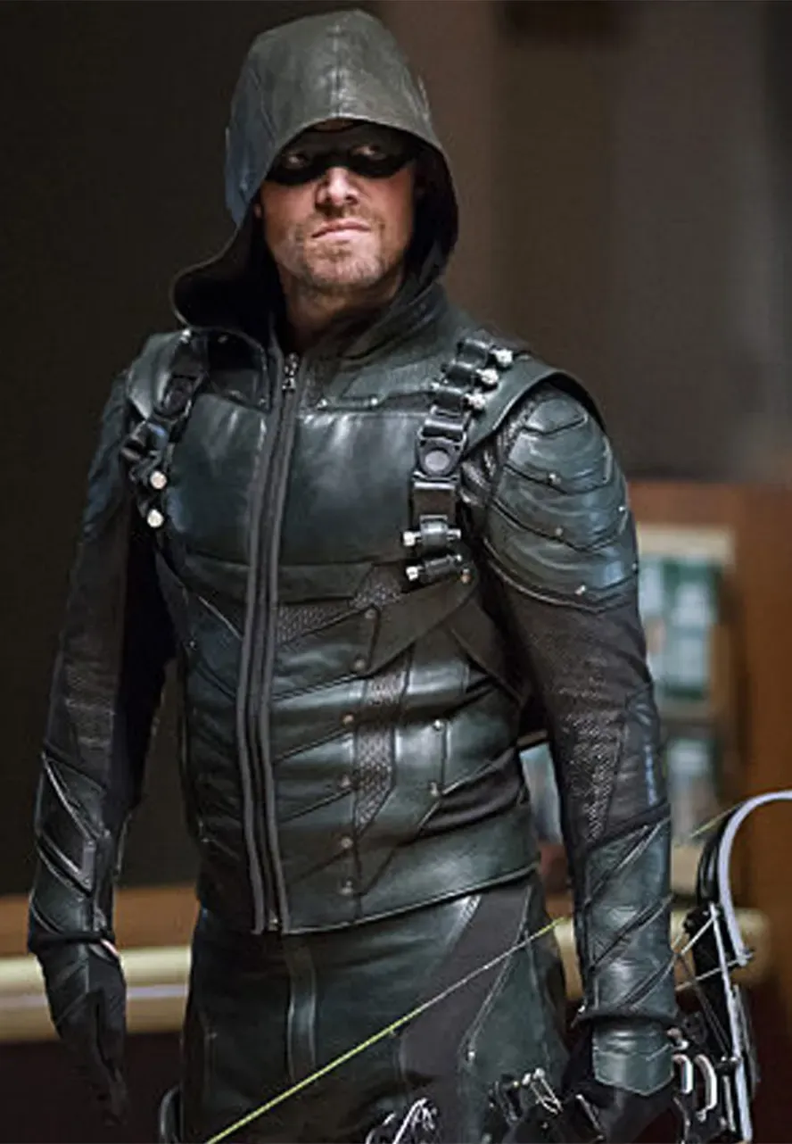 Green Arrow S05 Stephen Amell Leather Jacket stephen amell leather jacket