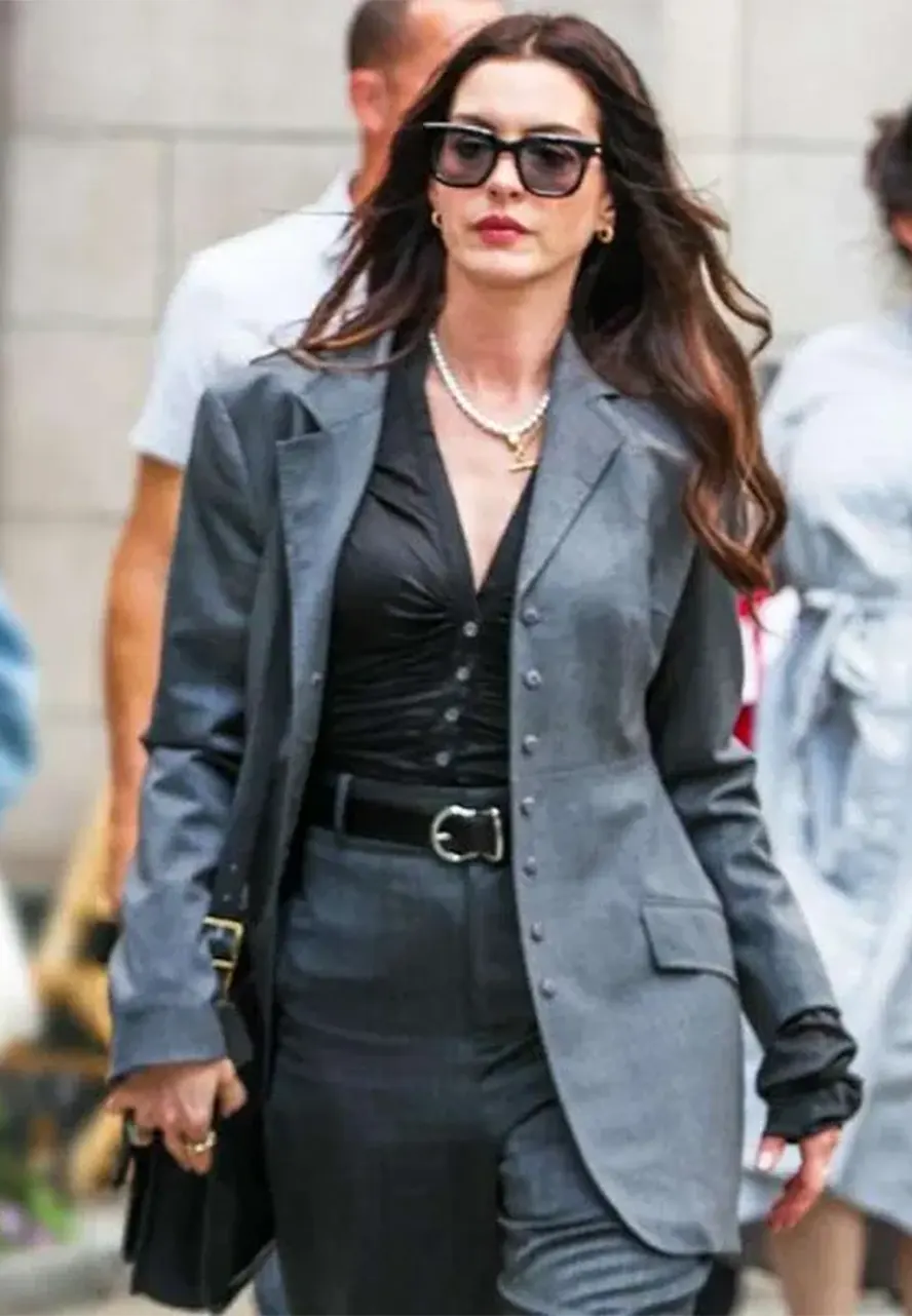 The Devil Wears Prada 2 Anne Hathaway Grey Blazer anne hathaway grey blazer