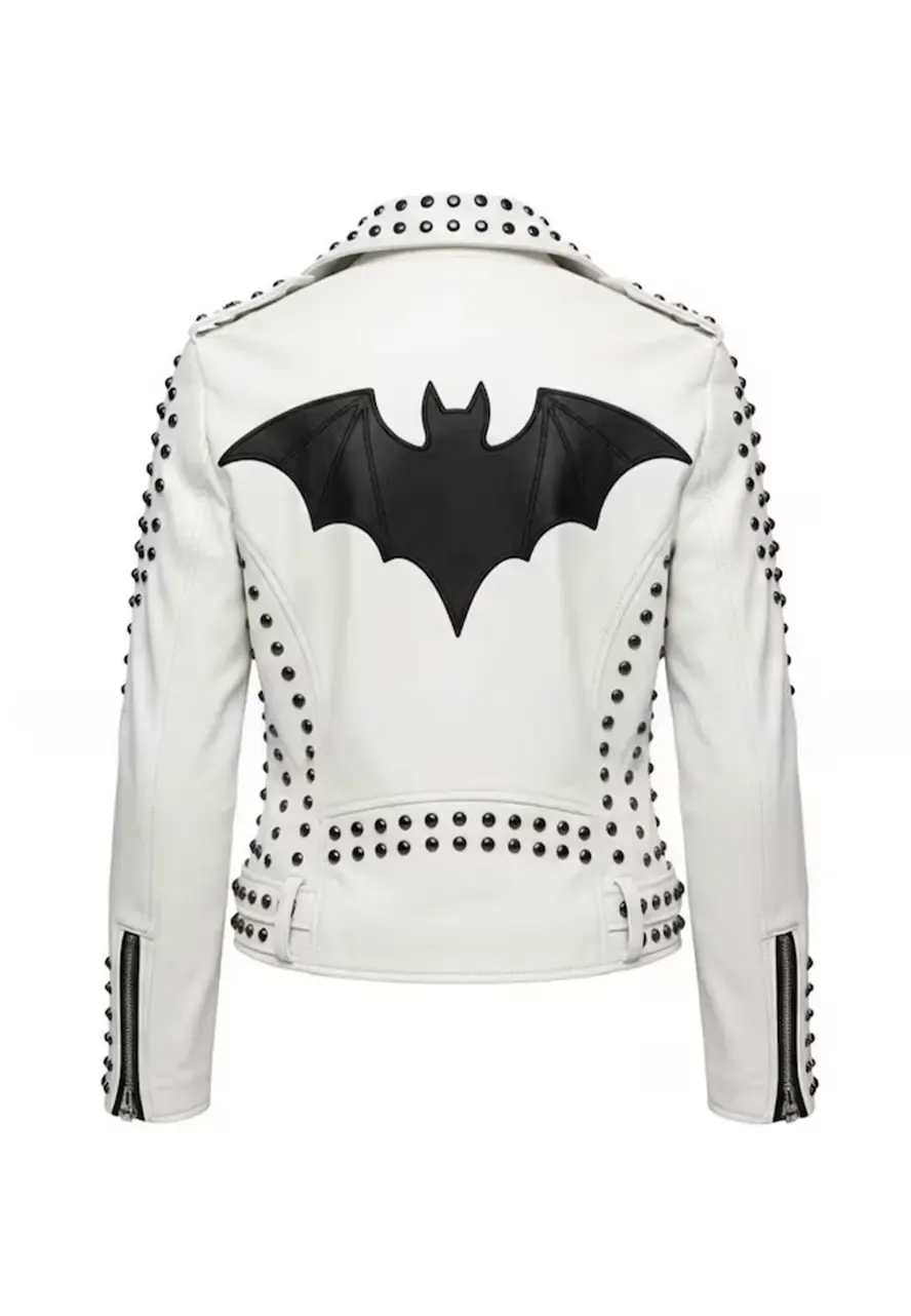 Women’s Studded Bat Leather Jacket bat leather jacket