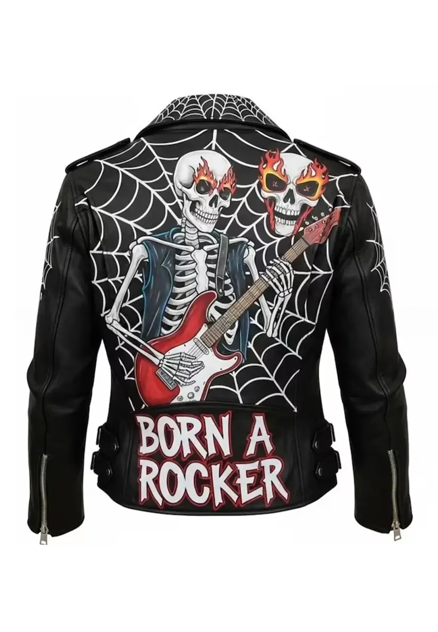Men’s Black Leather Punk Jacket black leather punk jacket