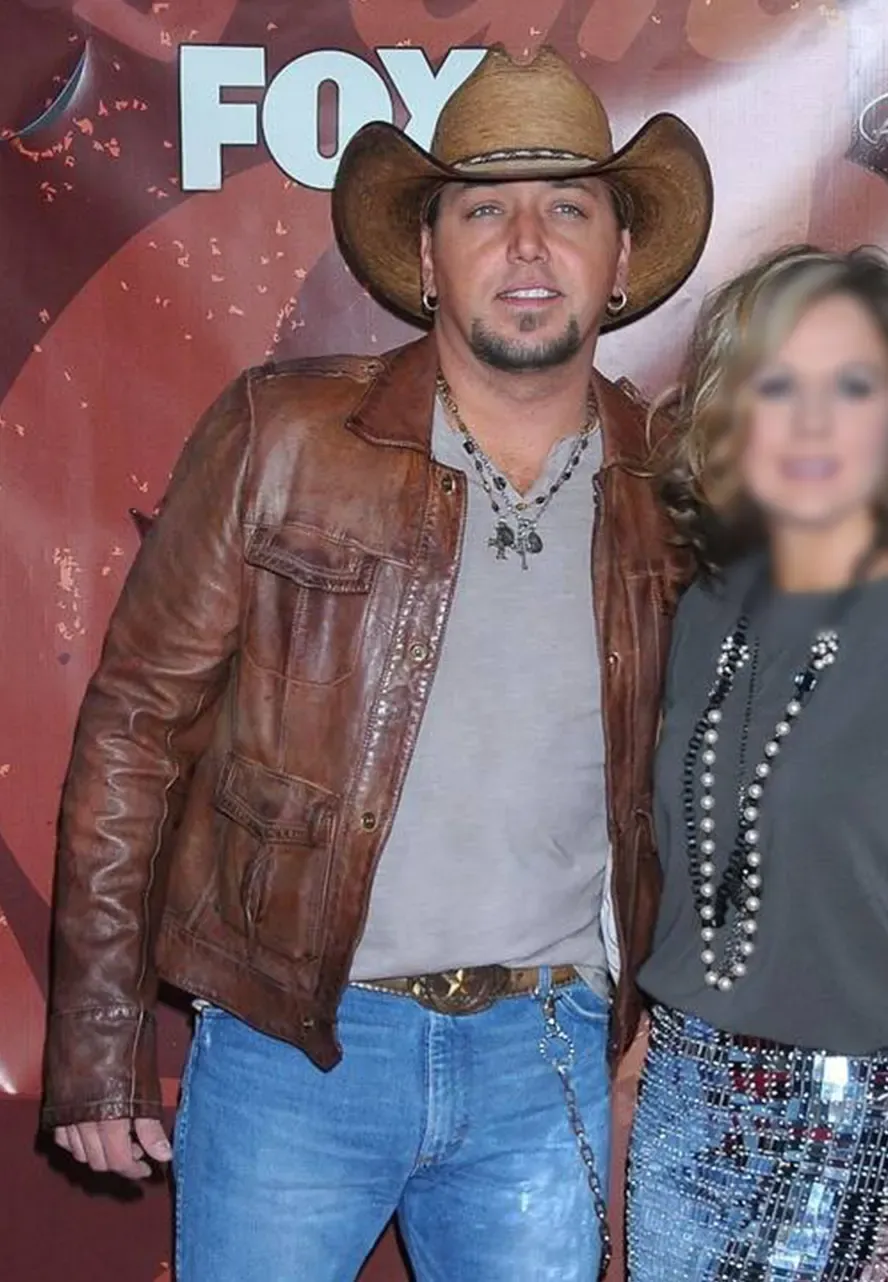 Country Music Star Jason Aldean Brown Leather Jacket country music star leather jacket