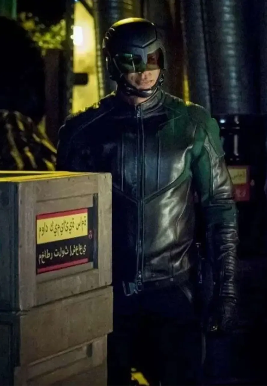 Arrow S08 John Diggle Spartan Jacket david ramsey leather jacket