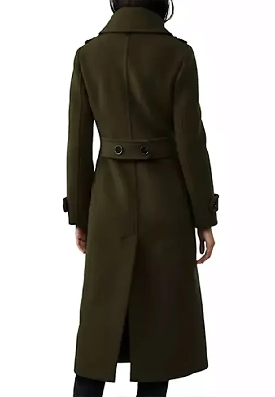 Women’s Double Face Elodie Military Coat double face elodie military green coat