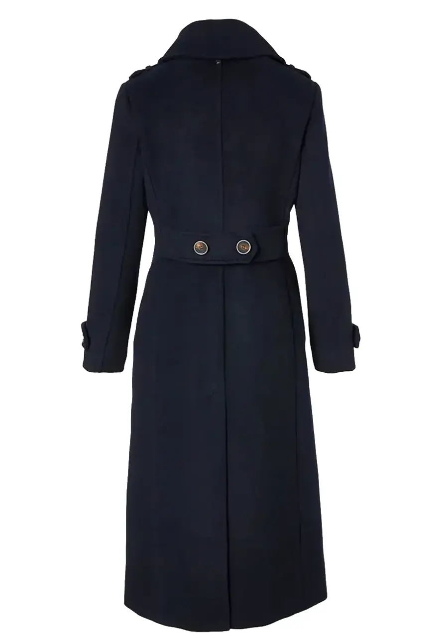 Women’s Double Face Elodie Military Coat double face elodie military navy blue coat