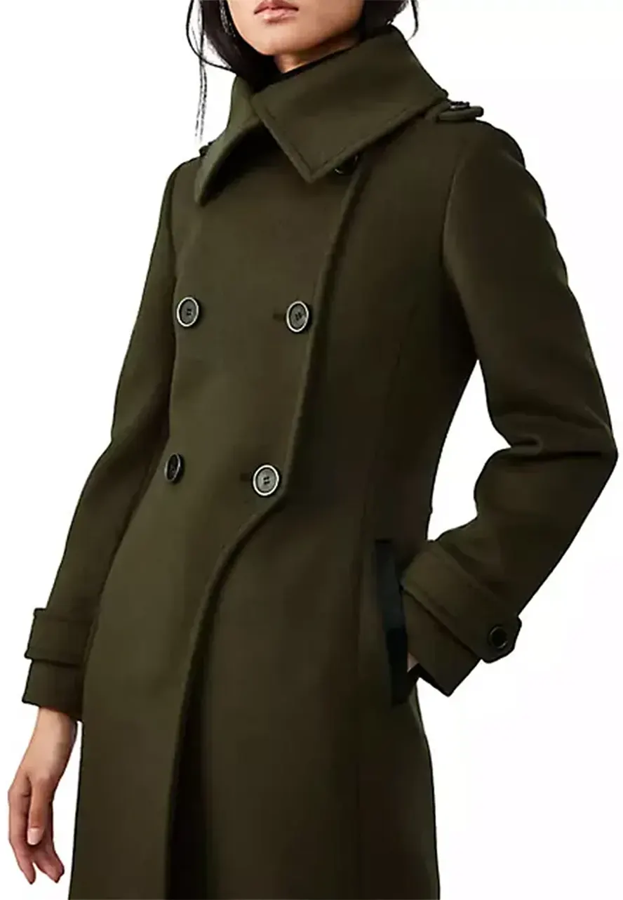 Women’s Double Face Elodie Military Coat elodie military green coat
