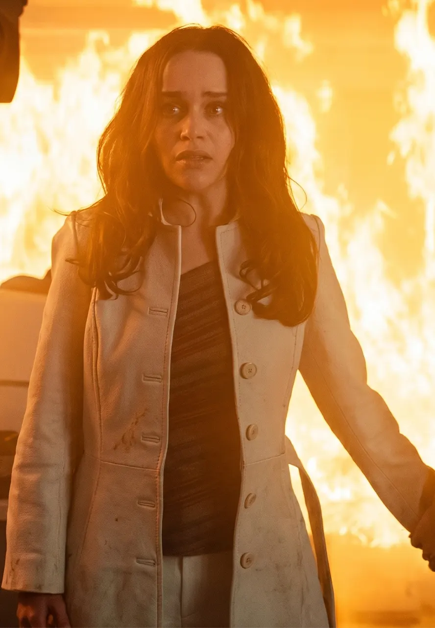 Ponies S01 Emilia Clarke White Trench Coat emilia clarke white trench coat