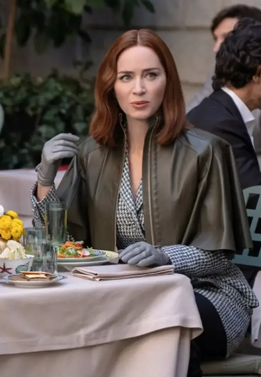 The Devil Wears Prada 2 Emily Blunt Capelet emily blunt black capelet