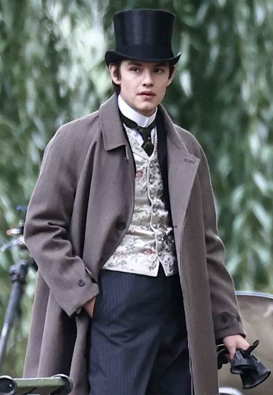 Louis Partridge Enola Holmes 2 Grey Coat enola holmes 2 grey coat