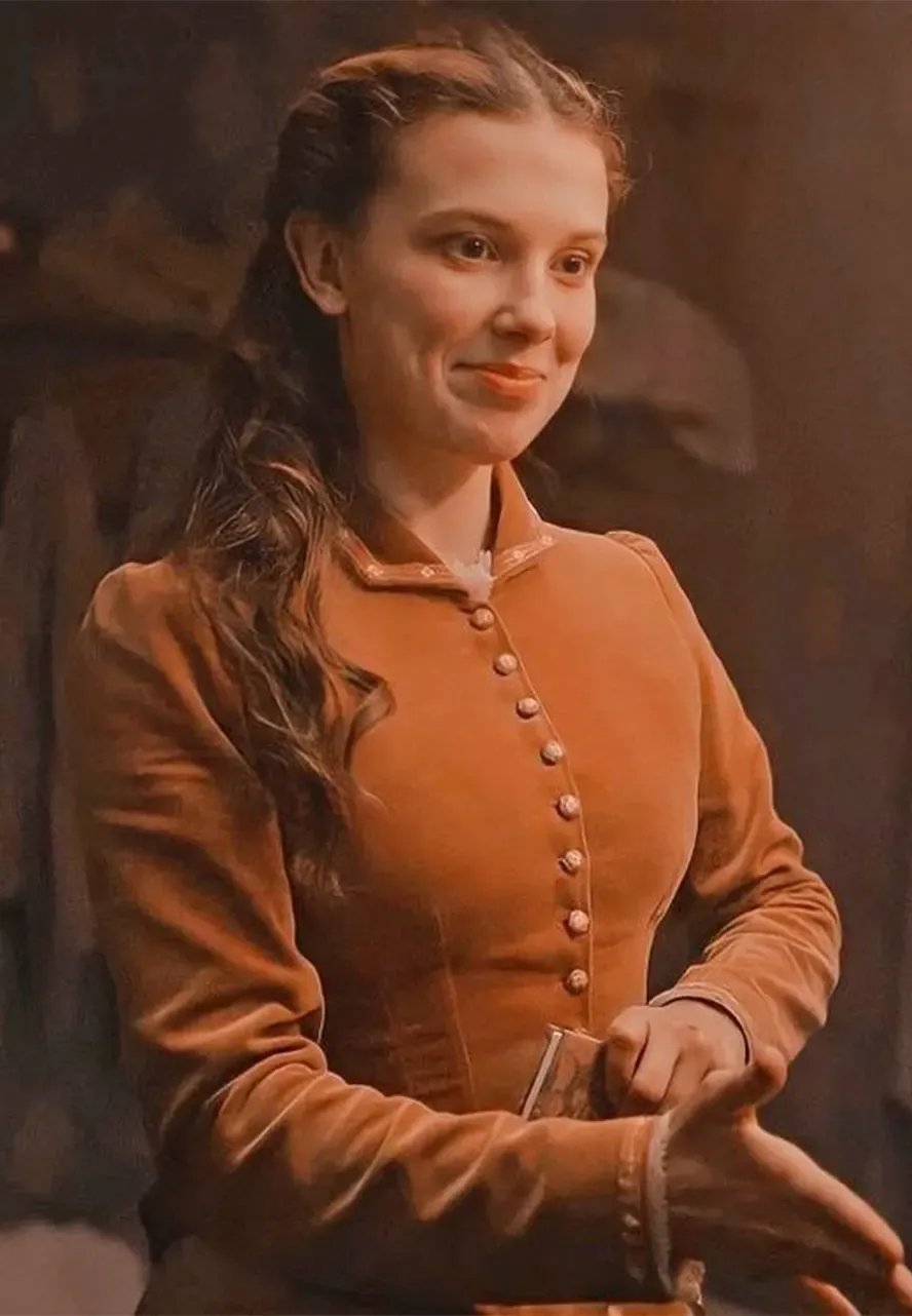Millie Bobby Brown Enola Holmes 2 Velvet Jacket enola holmes 2 jacket