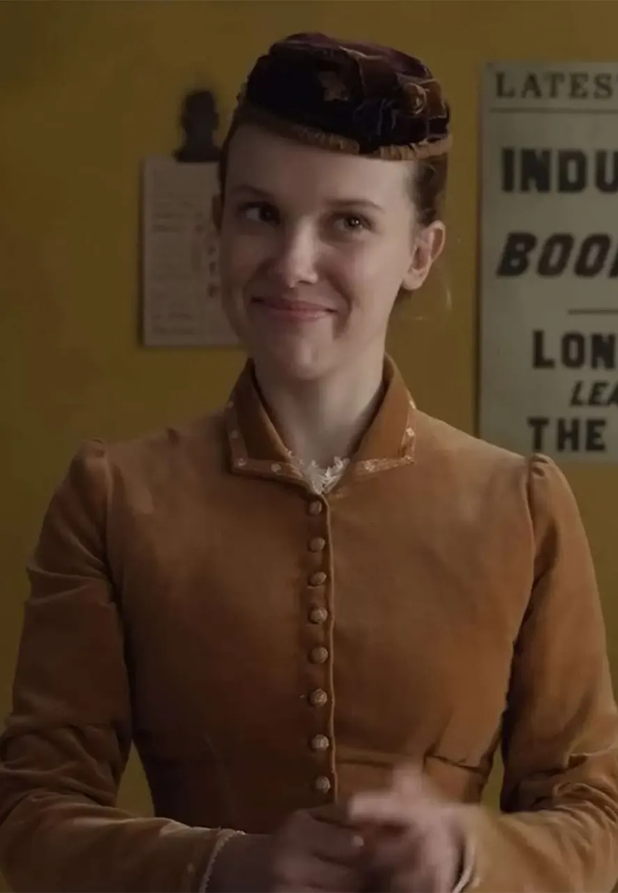 Millie Bobby Brown Enola Holmes 2 Velvet Jacket enola holmes jacket