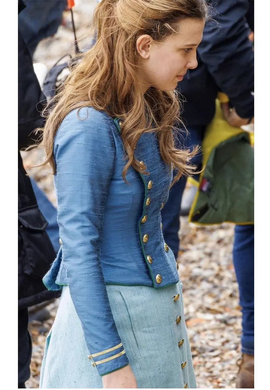 Millie Bobby Brown Enola Holmes 2 Blue Jacket enola holmes jacket
