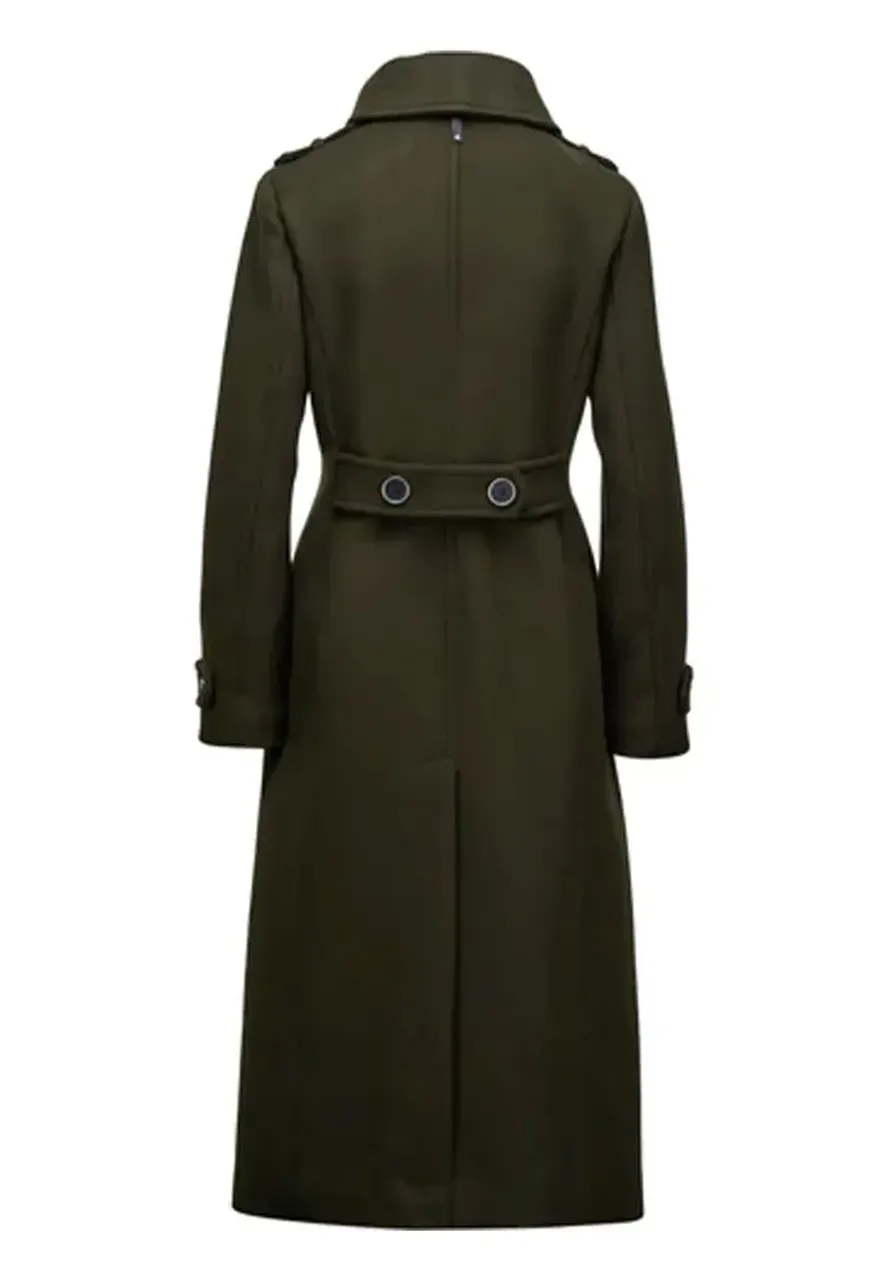 Women’s Double Face Elodie Military Coat face elodie green coat
