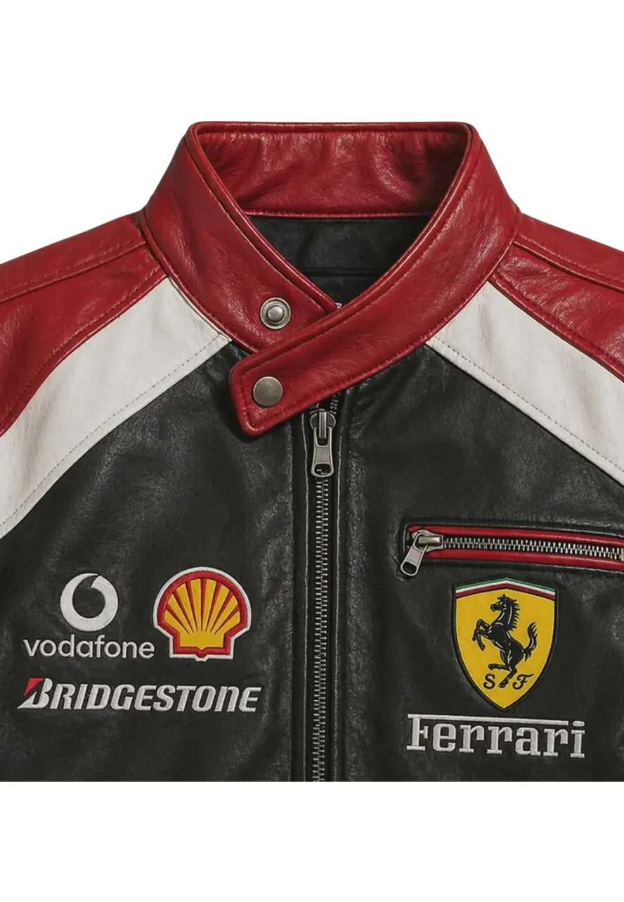 Vintage Ferrari F1 Biker Jacket ferrari leather racing jacket