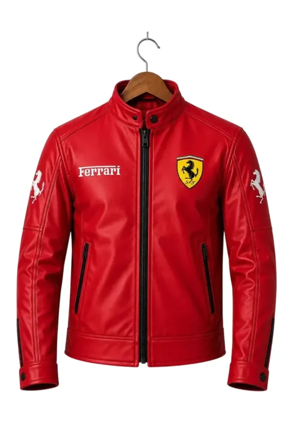 ferrari red leather jacket