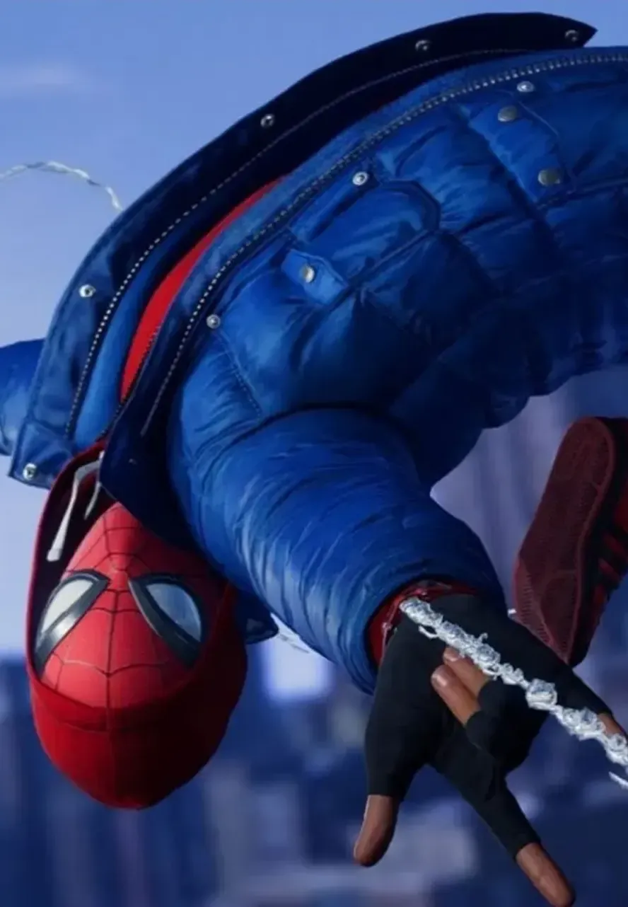 Miles Morales Spider-Man PS4 Blue Puffer Jacket game man ps4 miles morales puffer jacket