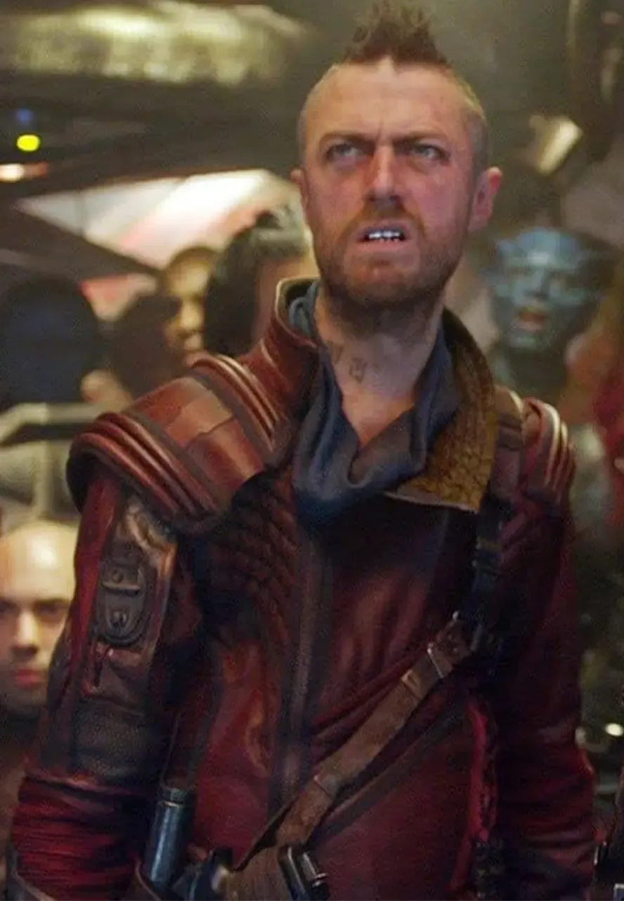 Sean Gunn Guardians of The Galaxy 3 Maroon Leather Jacket guardians of the galaxy kraglin jacket