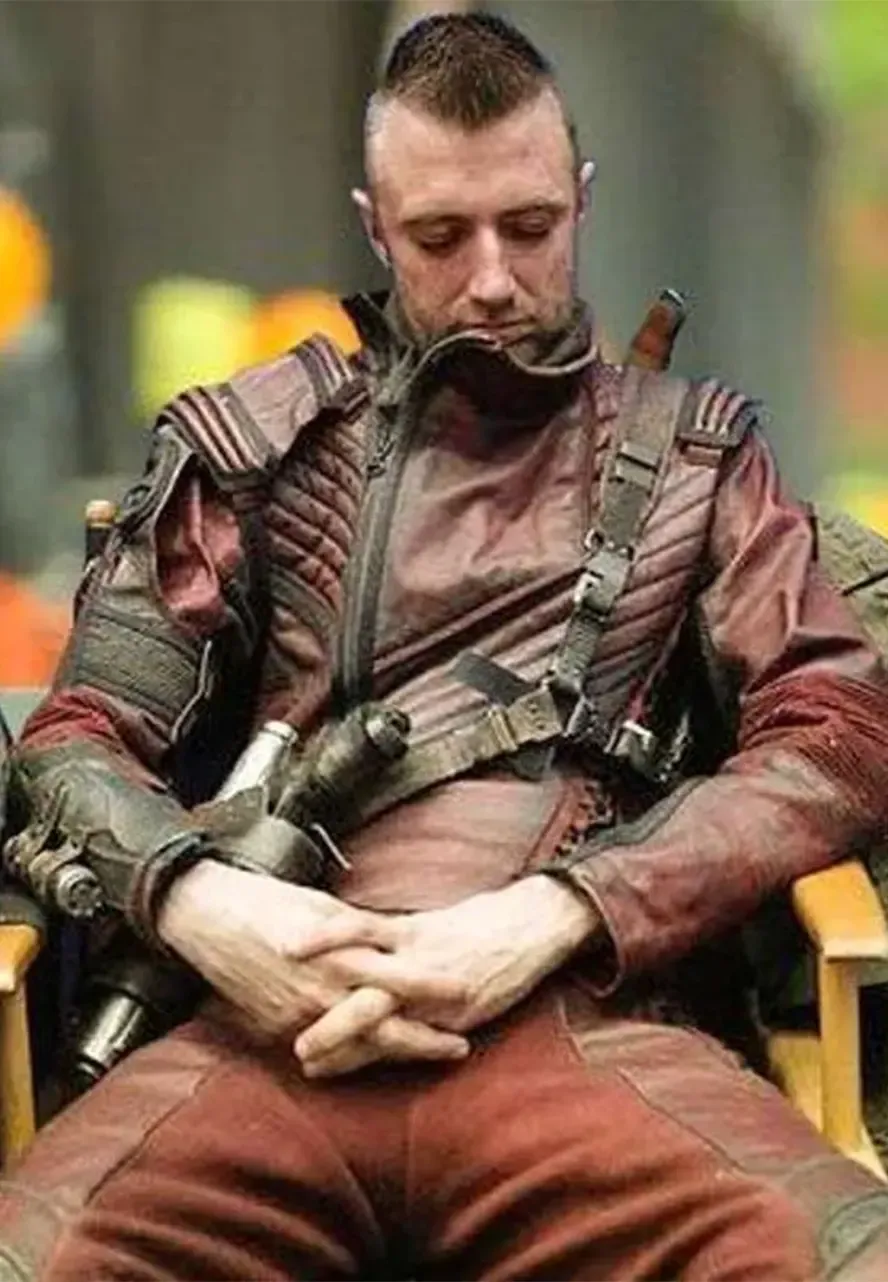 Sean Gunn Guardians of The Galaxy 3 Maroon Leather Jacket guardians of the galaxy volume 3 jacket