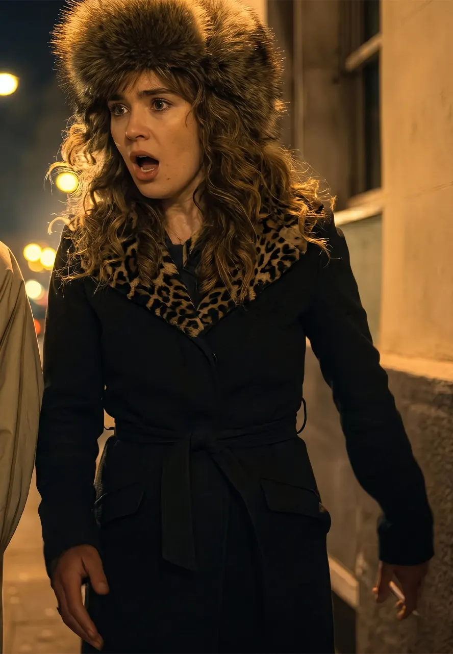 Ponies S01 Haley Lu Richardson Leopard Trim Coat haley lu richardson black coat