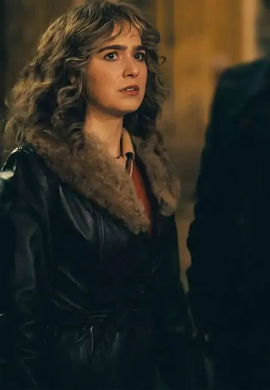 Ponies S01 Haley Lu Richardson Black Leather Jacket haley lu richardson black jacket