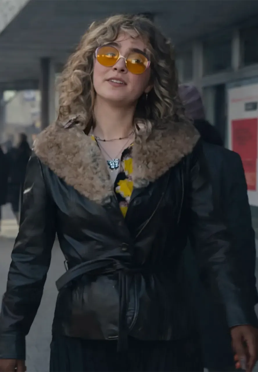 Ponies S01 Haley Lu Richardson Black Leather Jacket haley lu richardson black leather jacket