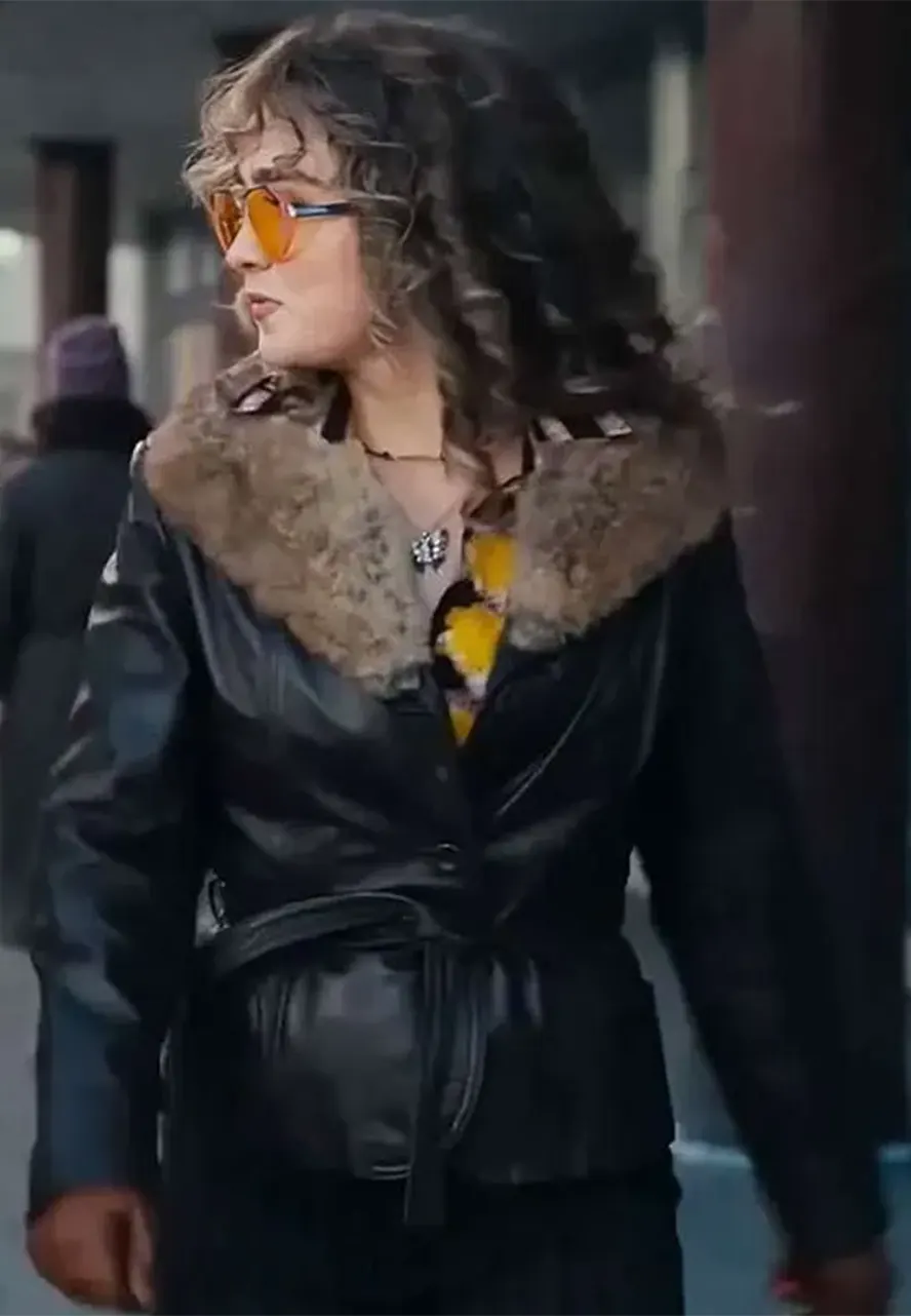 Ponies S01 Haley Lu Richardson Black Leather Jacket haley lu richardson leather jacket