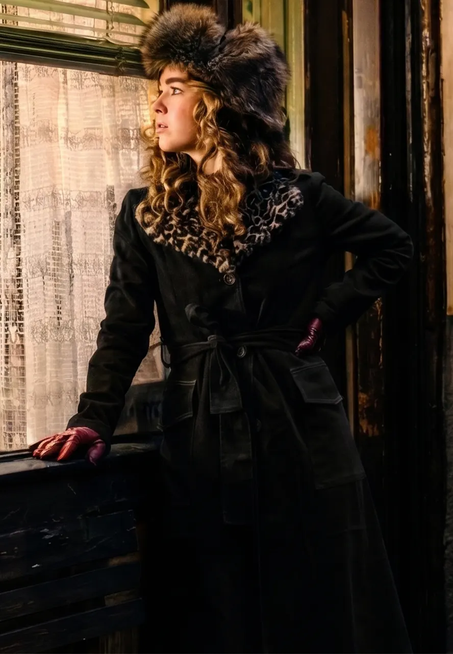 Ponies S01 Haley Lu Richardson Leopard Trim Coat haley lu richardson leopard trim coat