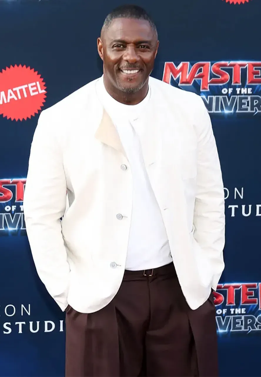 Masters of the Universe Premiere Idris Elba Jacket idris elba white jacket