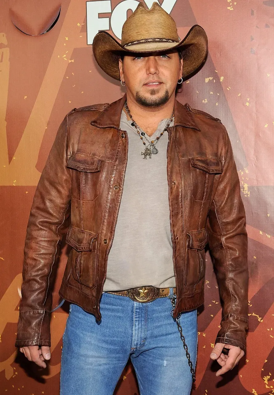Country Music Star Jason Aldean Brown Leather Jacket jason aldean leather jacket