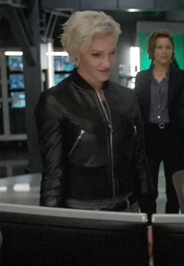 katie cassidy leather jacket
