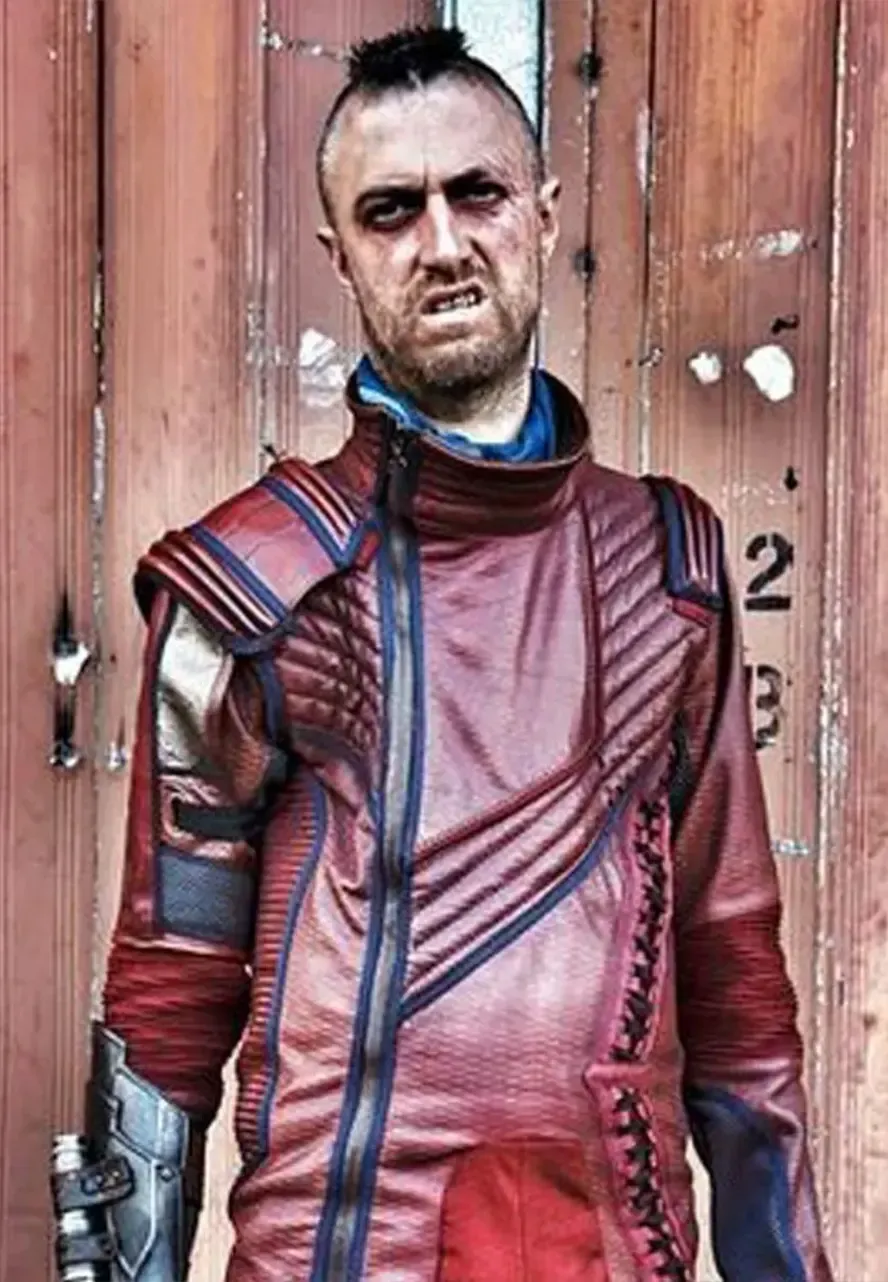 Sean Gunn Guardians of The Galaxy 3 Maroon Leather Jacket kraglin leather jacket