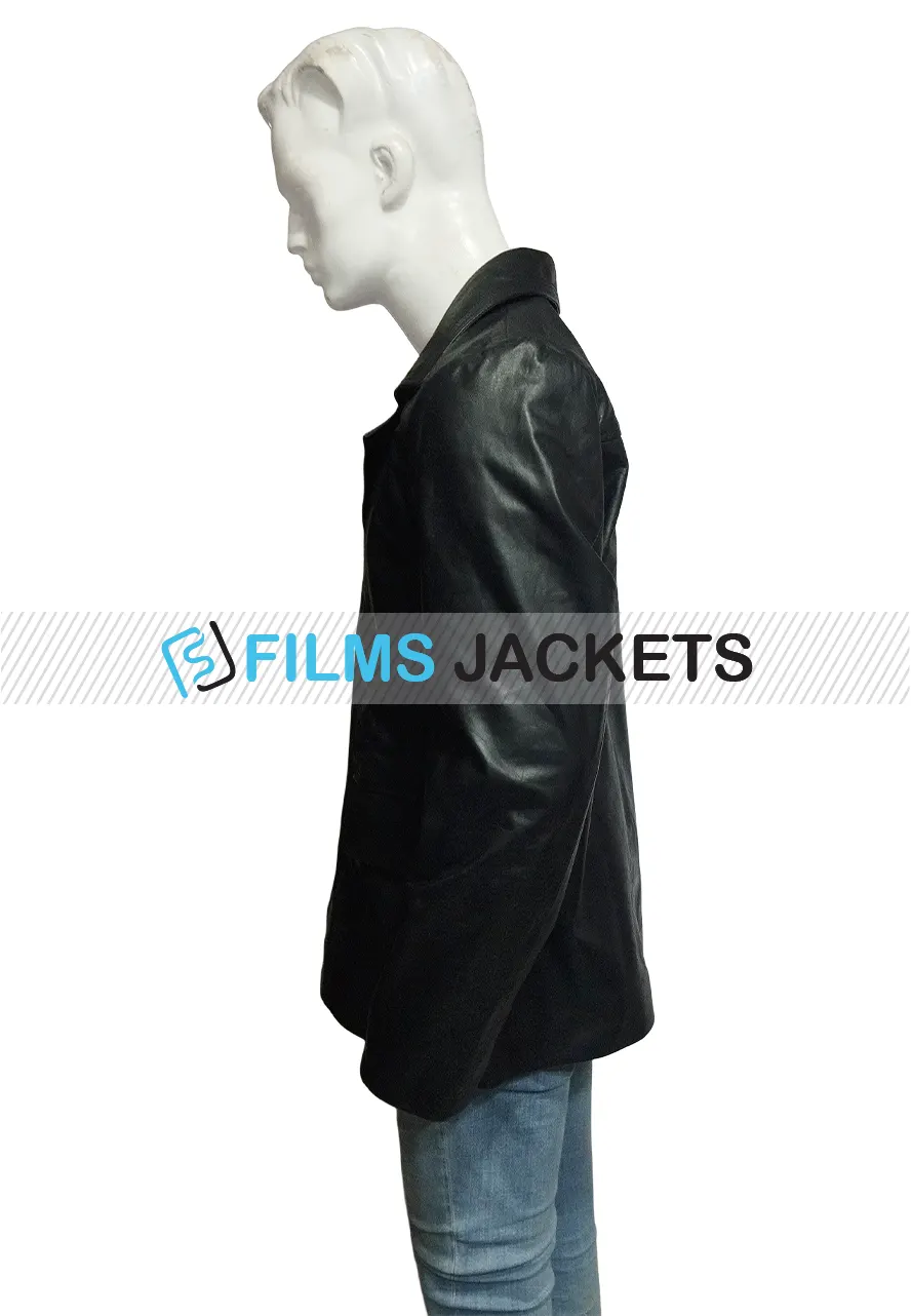 Rocky Balboa Sylvester Stallone Black Leather Coat leather jacket rocky balboa outfit