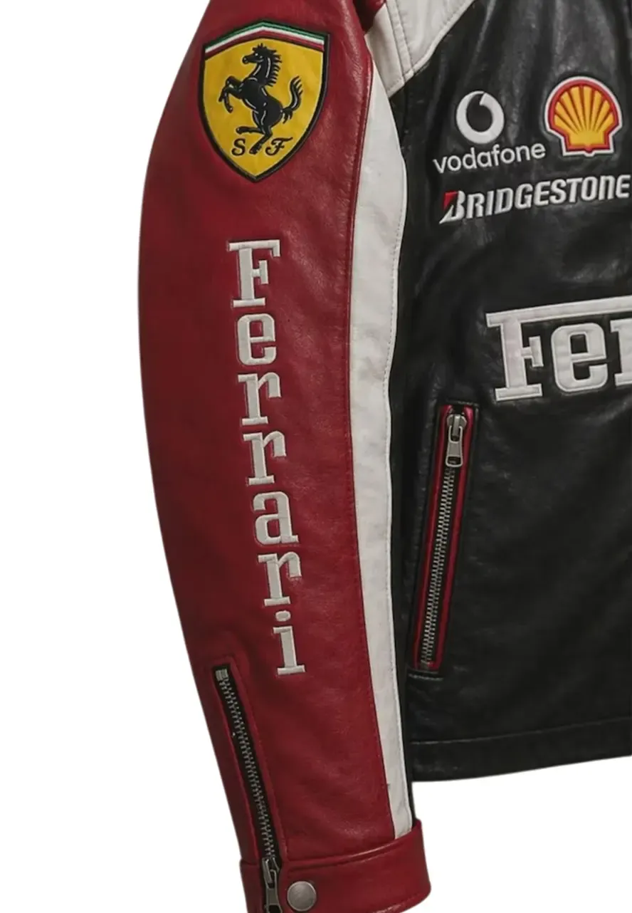 Vintage Ferrari F1 Biker Jacket leather racing jacket ferrari