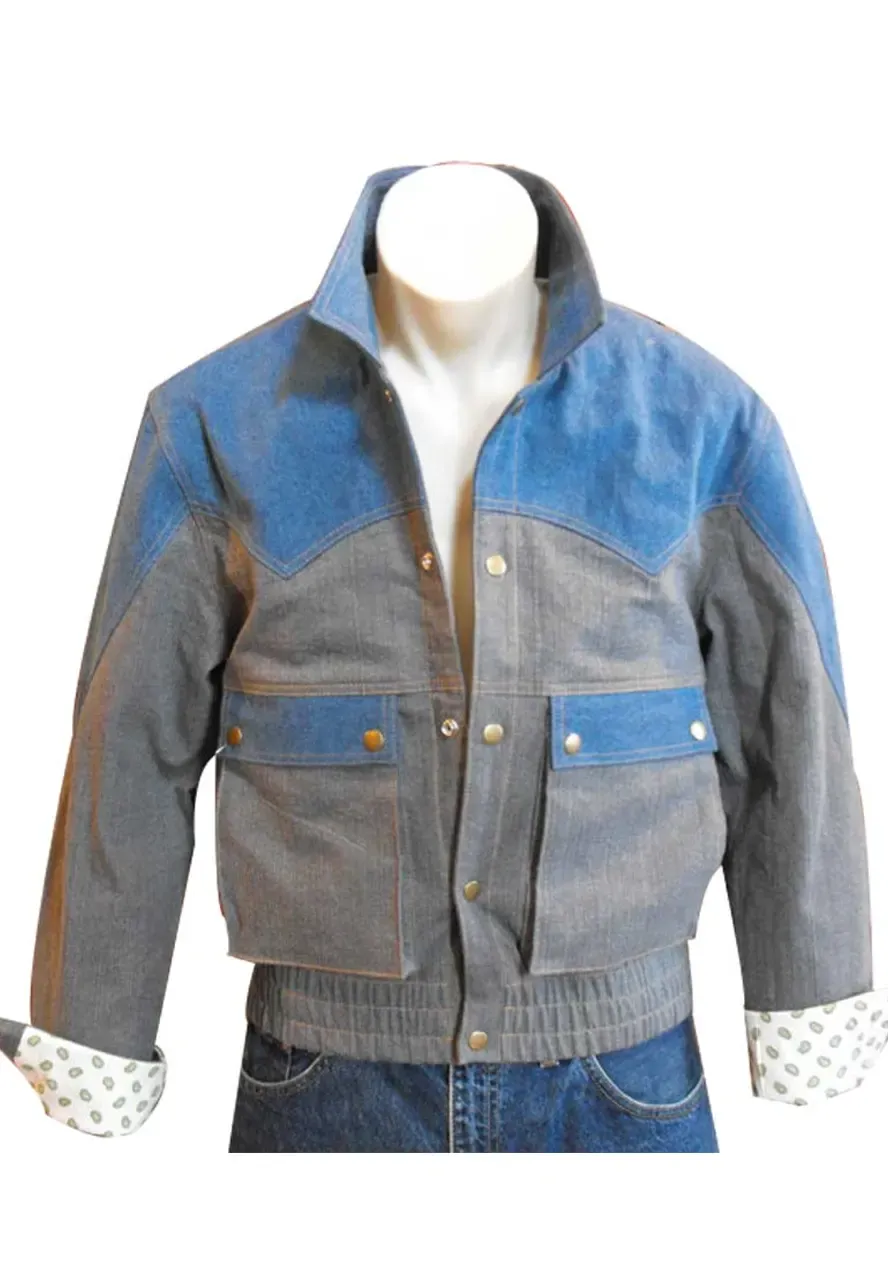 Michael J. Fox Back To The Future Denim Jacket marty mcfly denim jacket