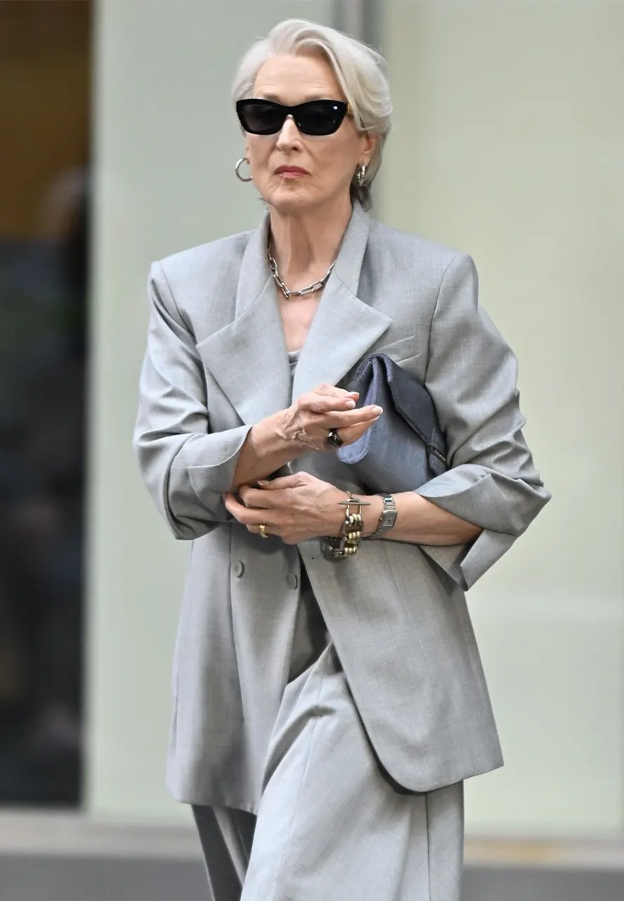 Meryl Streep The Devil Wears Prada 2 Grey Blazer meryl streep grey blazer