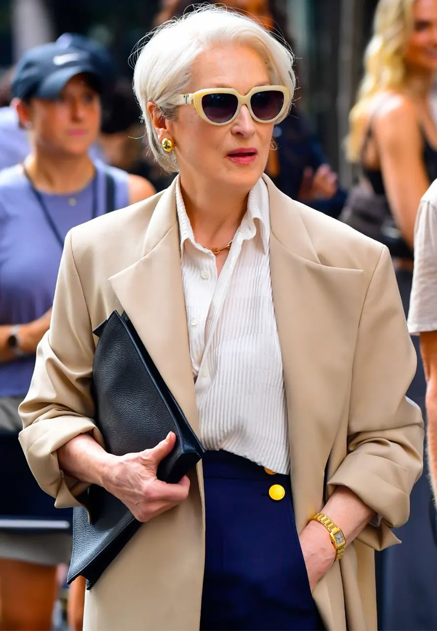 Meryl Streep The Devil Wears Prada 2 Beige Trench Coat meryl streep the devil wears prada 2 coat