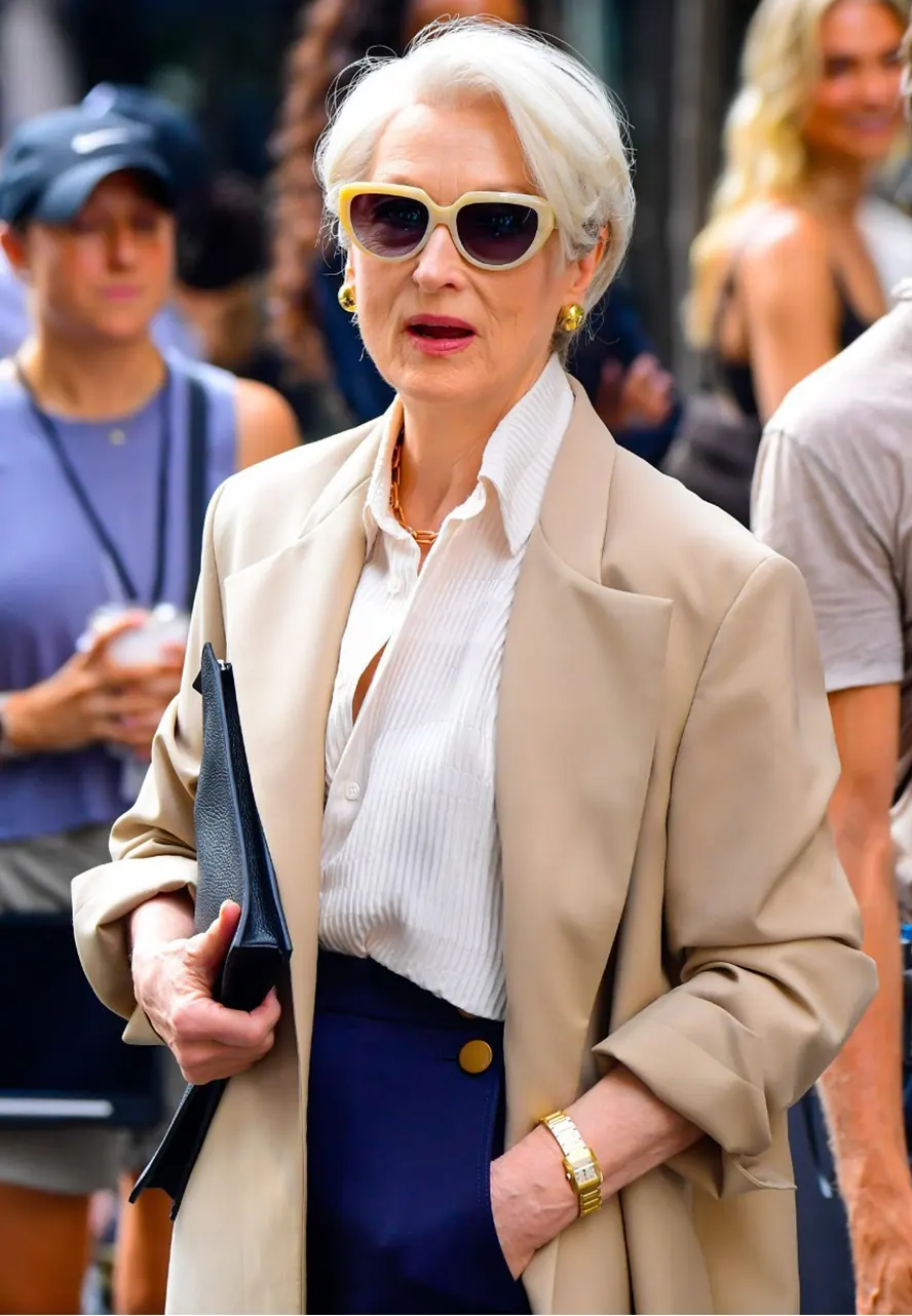 Meryl Streep The Devil Wears Prada 2 Beige Trench Coat meryl streep the devil wears prada coat
