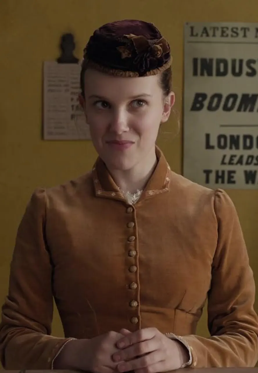 Millie Bobby Brown Enola Holmes 2 Velvet Jacket millie bobby brown jacket