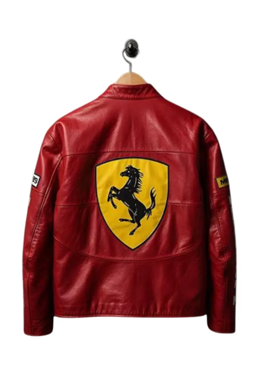 Vintage Ferrari F1 Racing Jacket red ferrari leather jacket