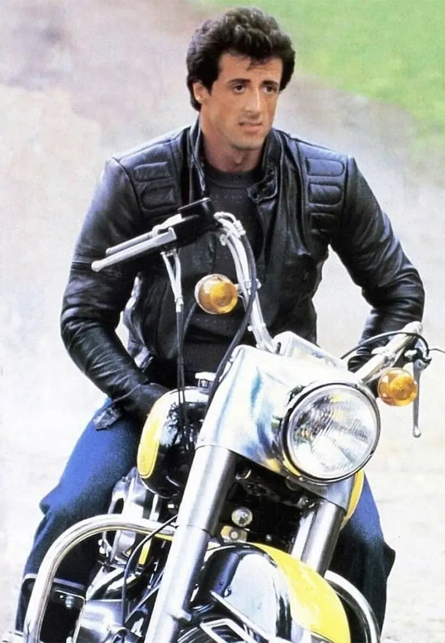 Rocky 3 Sylvester Stallone Black Leather Jacket rocky 3 black leather jacket